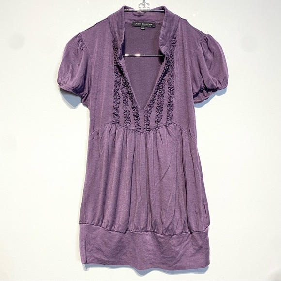 ๐๏ธ 4 for 20$ / Urban Behavior Ruffle Short Sleeve Tee / Purple / M - Picture 1 of 10